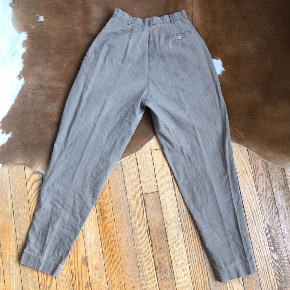 VINTAGE LINEN HIGH RISE TROUSERS - Picture 3 of 4